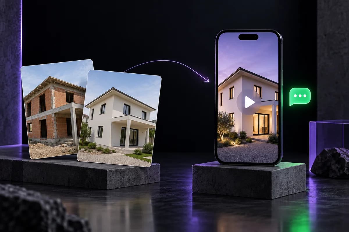 Zdjęcia budowy jako materiał do krótkiej reklamy w telefonie