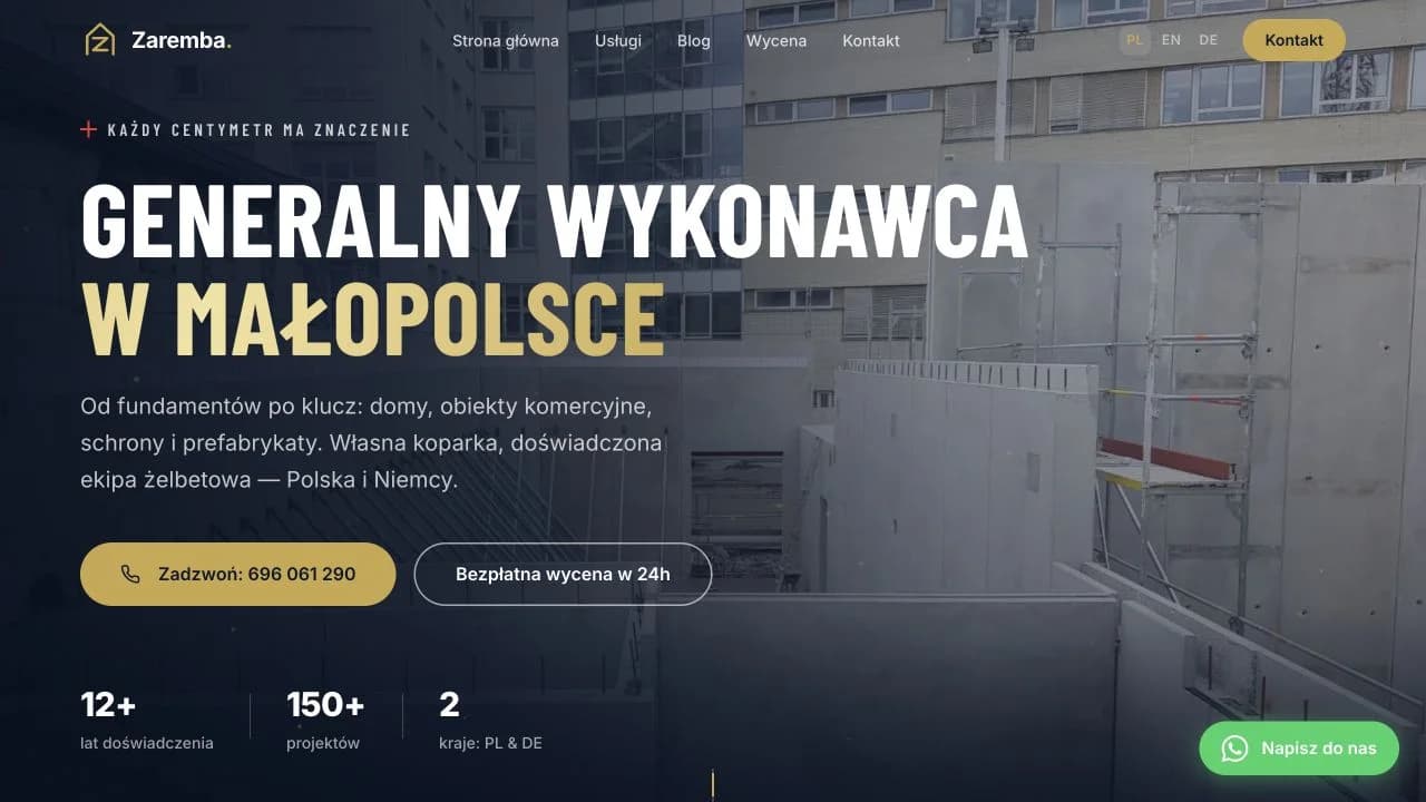 Strona zarembacs.pl na komputerze