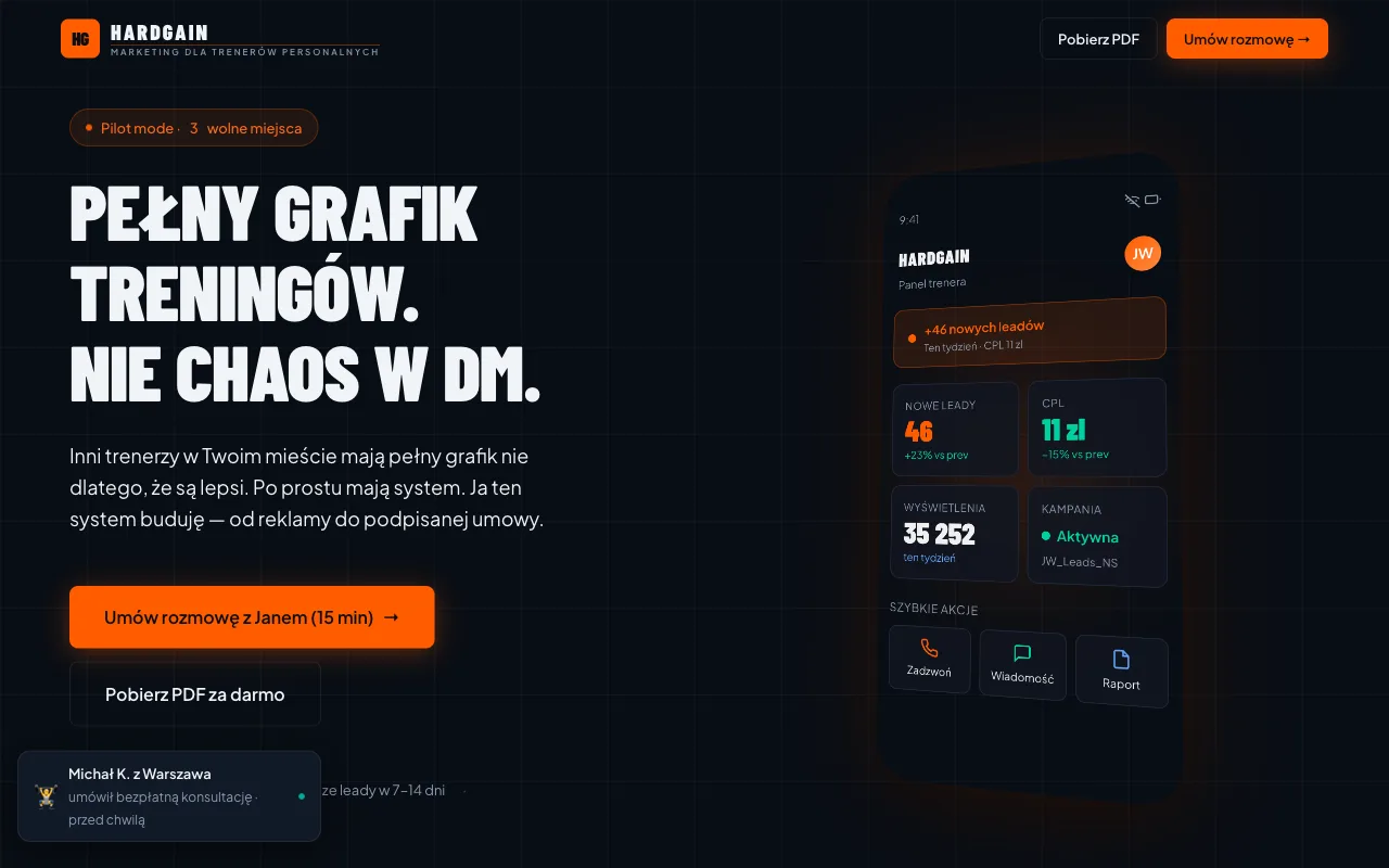 Strona hardgain.pl na komputerze