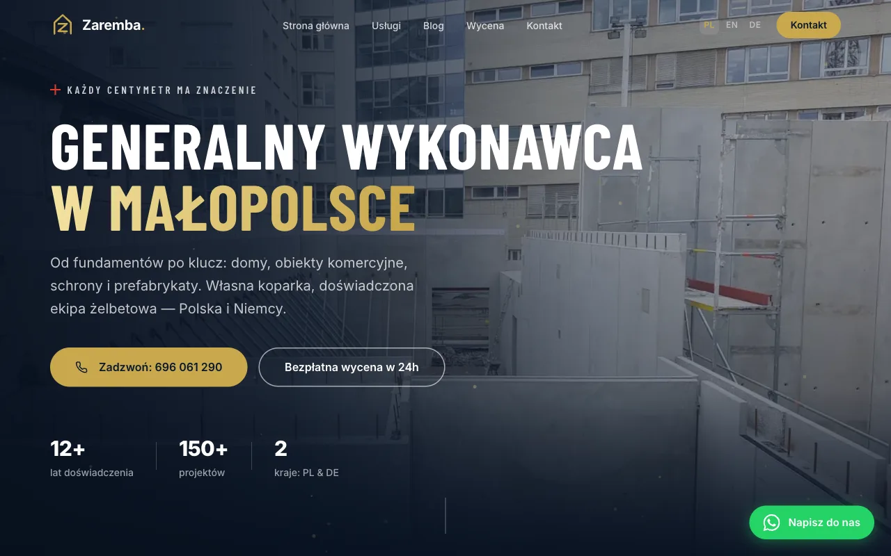 Strona zarembacs.pl na komputerze